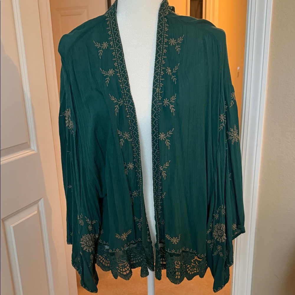 Free People Cardigan Emerald Green